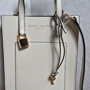 Marc Jacobs Micro Mini Grind Cream Tote with Gold Accents